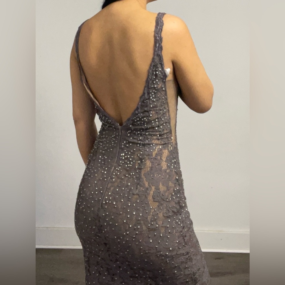 BEADED LACE FITTED SLEEVELESS GOWN BY JOVANI 48994 - Picture 14 of 16